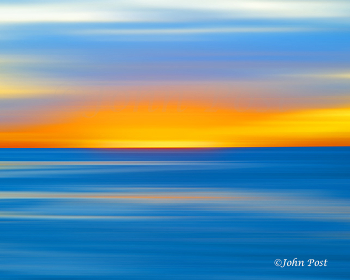 Seascape 021 Sunset Blue Gold