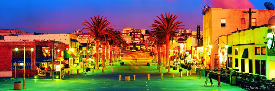Hermosa Beach Promenade Night B nightscape panorama (c)John Post