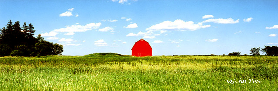 Barn in field